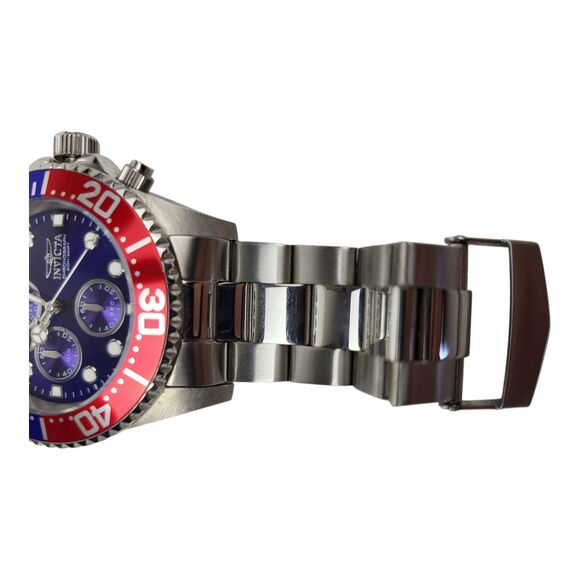 Invicta Pro Diver 43mm Blue Dial Pepsi Bezel Chronograph Watch 1771 NO XTRA LNKS - Picture 8 of 12